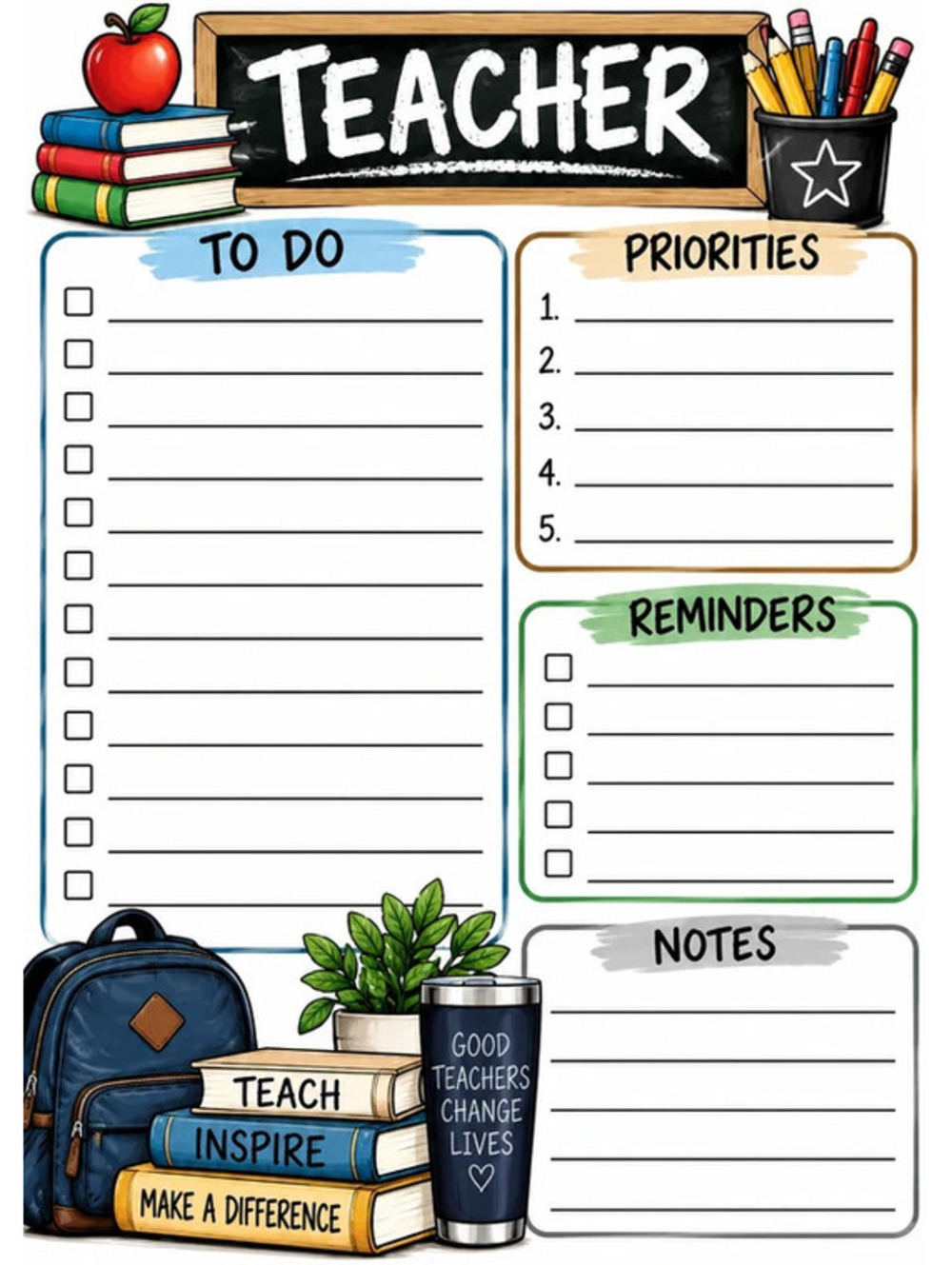 Mr. Teacher Note pad 5x7